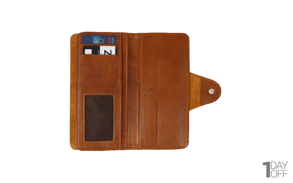 کیف پول چرم رنگ عسلی  کد 0008
