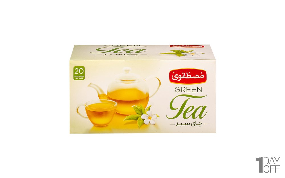 چای سبز کیسه‌ای مصطفوی بسته 20 عددی