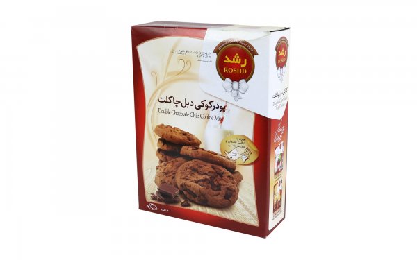 پودر کوکی دبل چاکلت همراه با شکلات تخته‌ای و کاغذ پوستی رشد مقدار 240 گرم