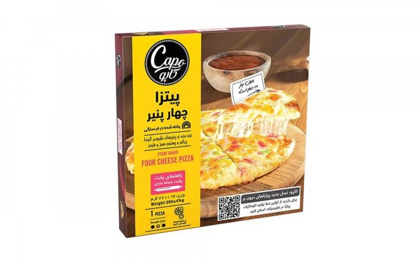 پیتزا نیمه آماده منجمد چهار پنیر کاپو مقدار 260 گرم