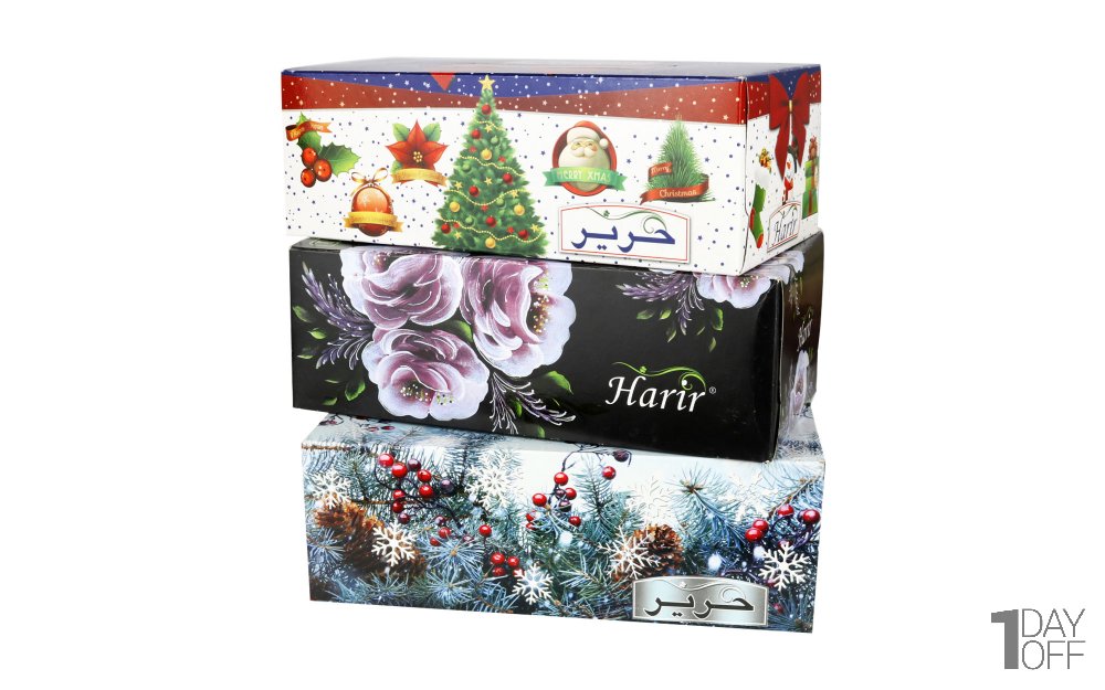  دستمال کاغدی دولایه حریر بسته 150 برگ طرح رندوم