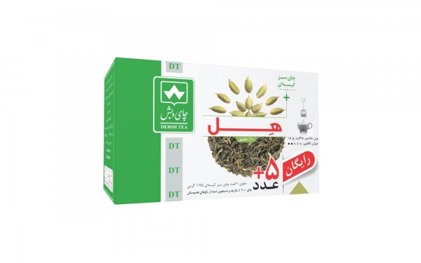 چای سبز کیسه‌ای با عطر هل دبش بسته 20+5 عددی
