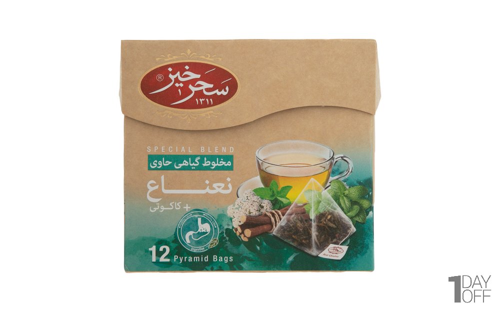 دمنوش نعناع و کاکوتی سحرخیز بسته 12 عددی