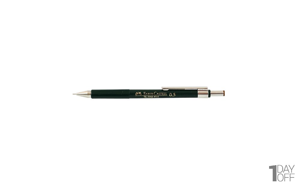  مداد نوکی 0.5 میلی‌متری فابر کاستل (Faber Castell) مدل  Tk Fine رنگ سبز تیره با در قهوه‌ای 