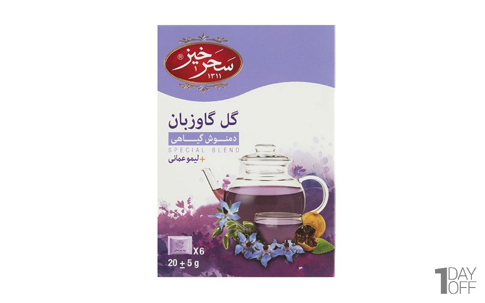 دمنوش گیاهی گل گاوزبان سحرخیز بسته 6 عددی