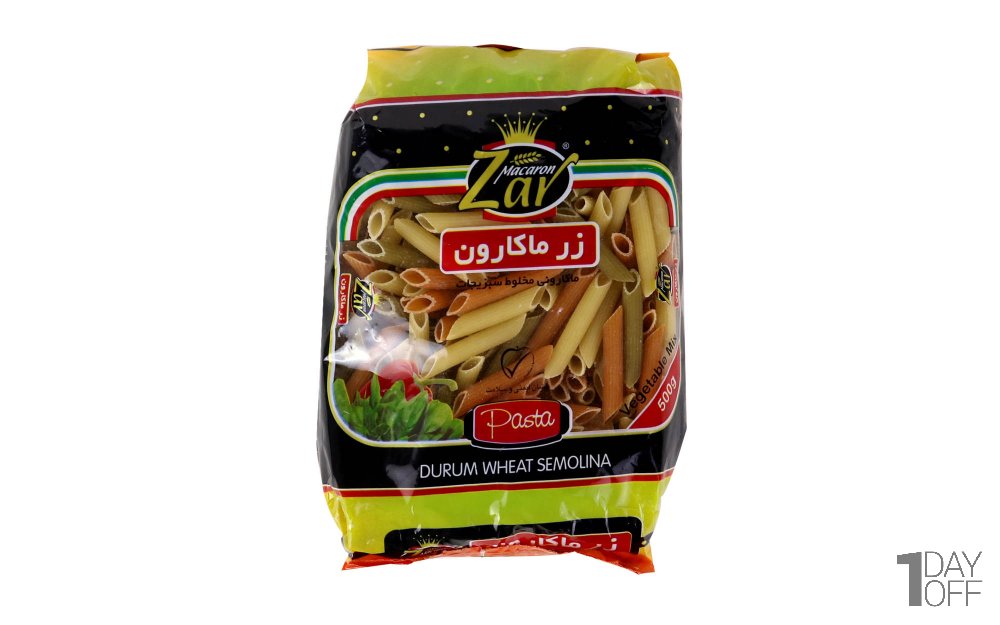 ماکارونی فرمی زر ماکارون مدل  پنه ریگاته سبزیجات مقدار 500 گرم