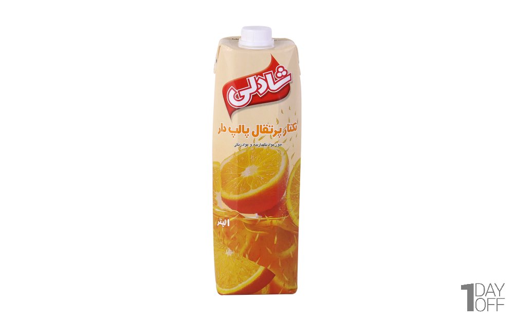 نکتار پرتقال پالپ‌دار شادلی مقدار  1 لیتر