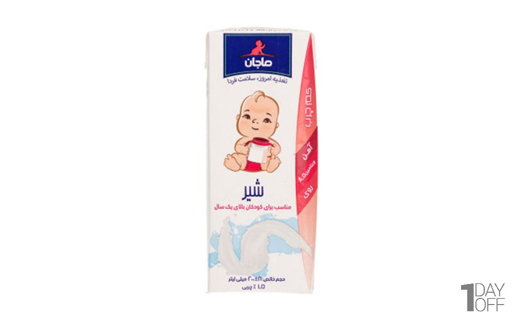 شیر کم‌چرب غنی‌شده با ویتامین‌ها و مواد معدنی ماجان کاله مقدار 200 میلی‌لیتر