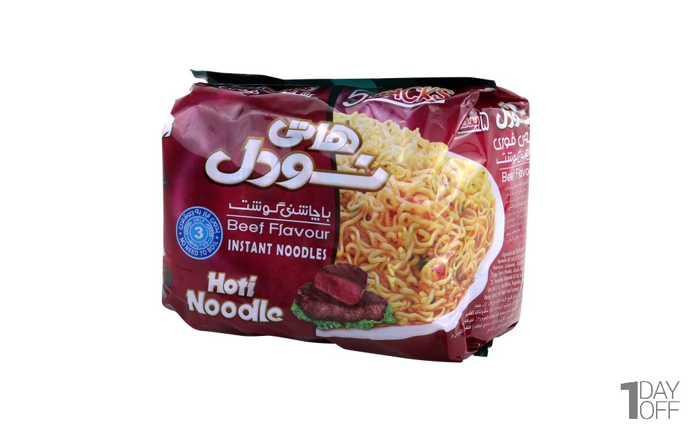 نودل گوشت هاتی‌کارا گلستان مقدار 75 گرم بسته 5 عددی