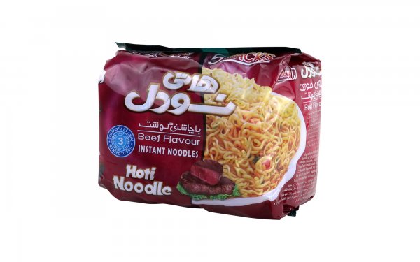 نودل گوشت هاتی‌کارا گلستان مقدار 75 گرم بسته 5 عددی