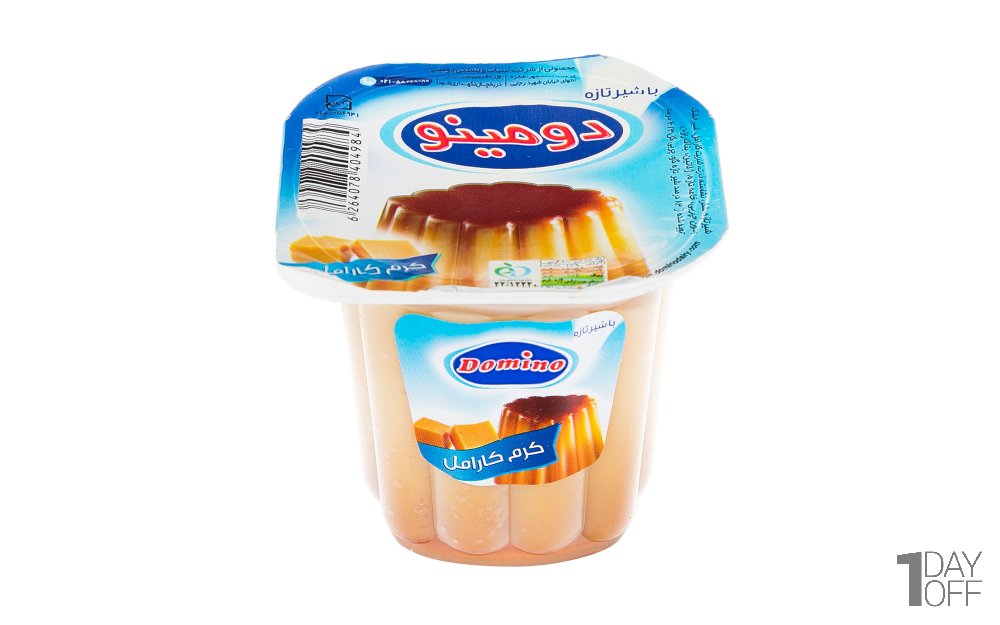 دسر کرم کارامل دومینو مقدار 100 گرم