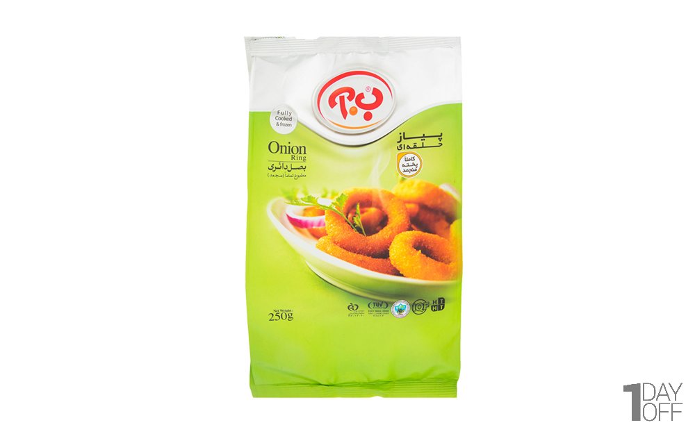 پیاز حلقه‌ای ب.آ مقدار 250 گرم