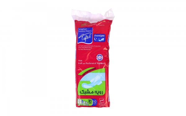 نوار بهداشتی بالدار ویژه شب بسته 10 عددی تافته