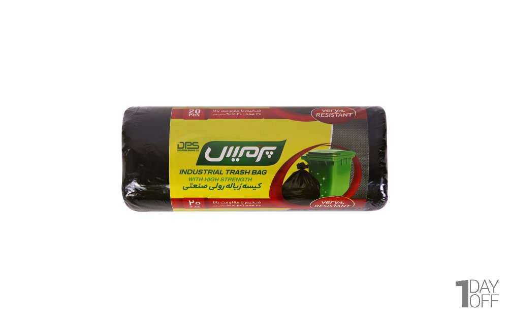 کیسه زباله رولی صنعتی ضخیم 90x120 سانتی‌متر پرمیس بسته 20 عددی