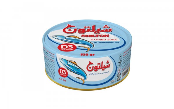 کنسرو ماهی تون در روغن گیاهی حاوی ویتامین D3 شیلتون مقدار 150 گرم 