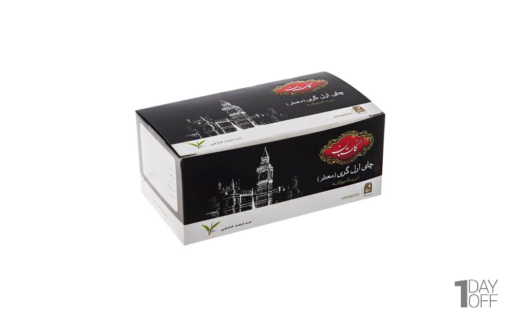 چای سیاه معطر ارل‌گری کیسه‌ای گلستان بسته 50 عددی