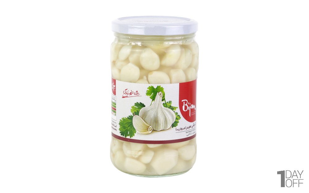 ترشی سیر مروارید بیژن مقدار 670 گرم