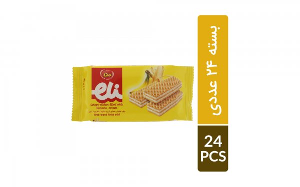 ویفر کرمدار با طعم موز لینا بسته 24 عددی 