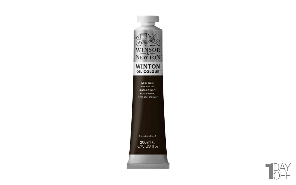رنگ روغن وینزور (Winsor) سری Winton مقدار 200 میلی‌لیتر رنگ IVORY BLACK