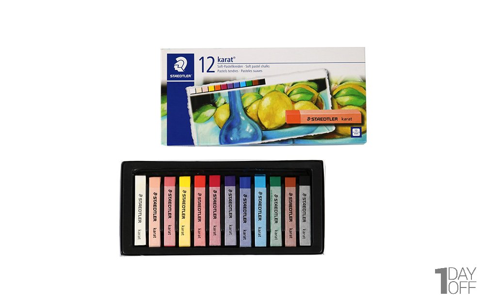 پاستل گچی 12 رنگ استدلر (Staedtler) مدل Karat 