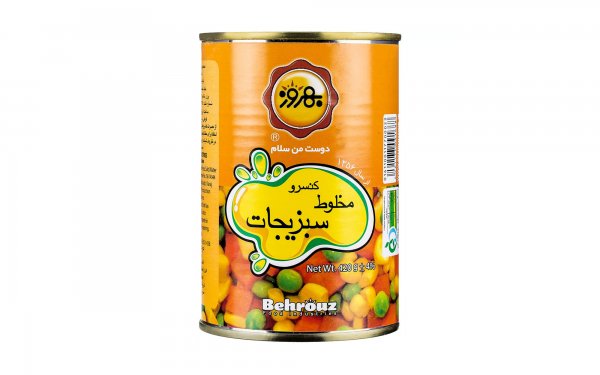 کنسرو سبزیجات مخلوط بهروز مقدار 420 گرم