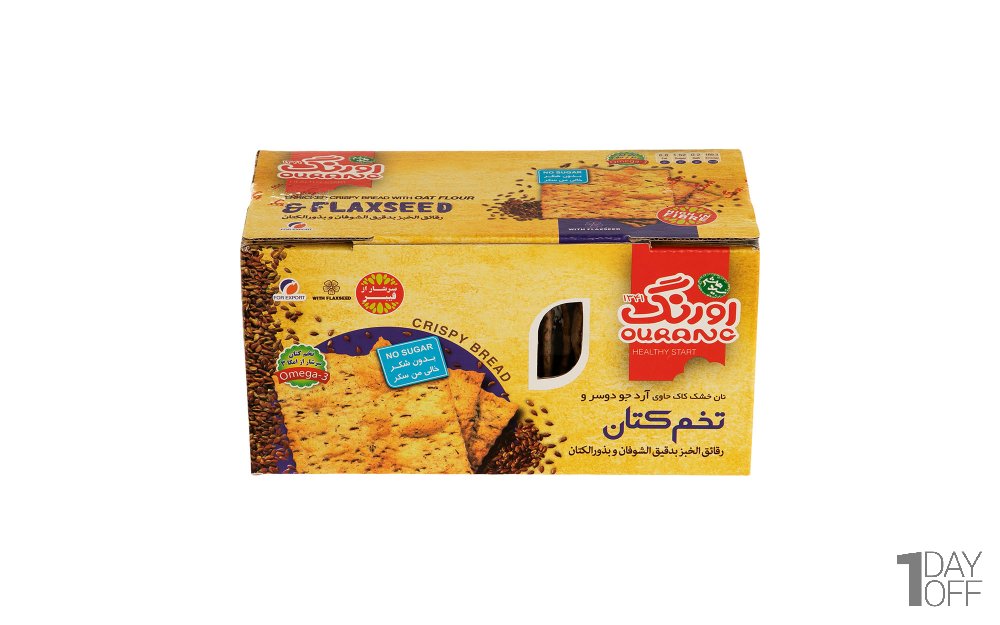 نان سنتی کاک حاوی آرد جو دوسر و تخم کتان اورنگ مقدار 350 گرم 