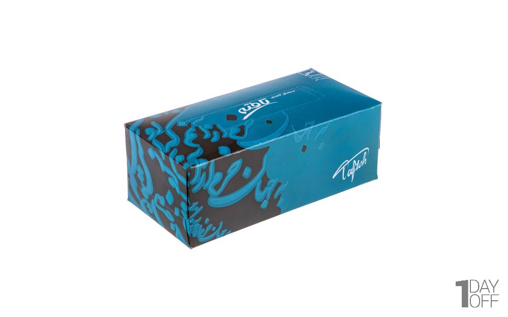 دستمال کاغذی دولایه تافته طرح سعدی آبی بسته 150 برگ