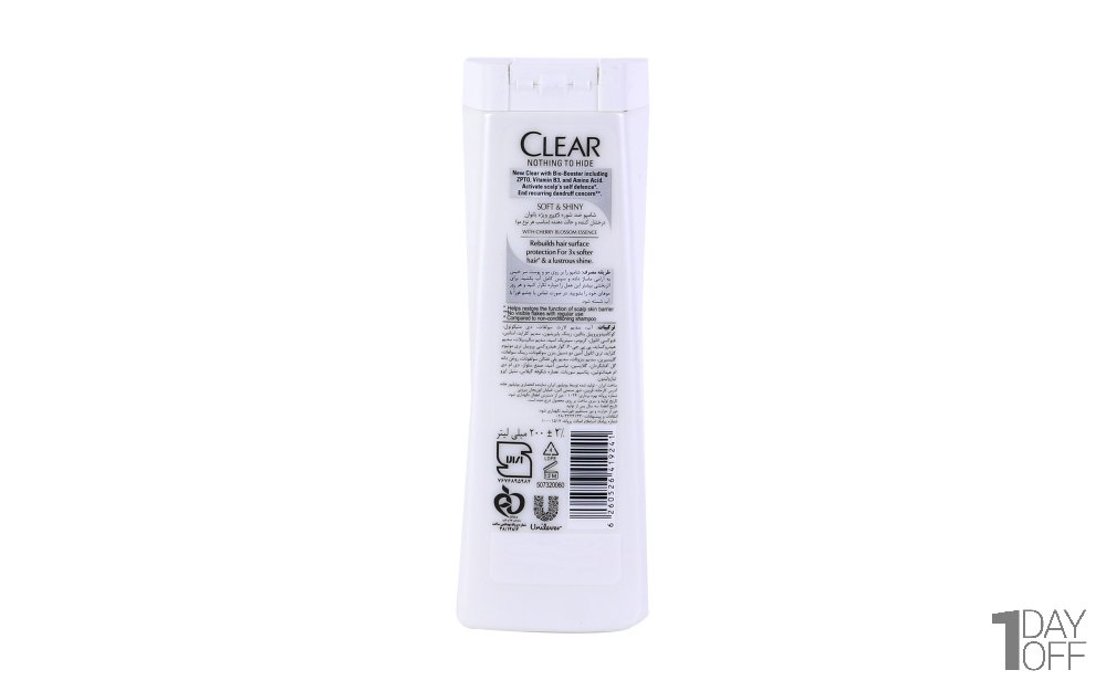 شامپوضد شوره زنانه کلییر (Clear) مدل soft & shiny مقدار 200 میلی‌لیتر