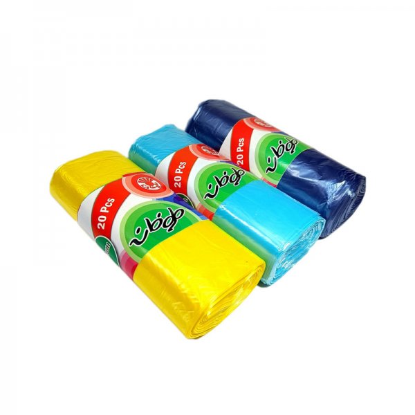 کیسه زباله سایز کوچک (55x80 سانتی‌متر) 20 عددی رولی طوفان رنگ رندوم