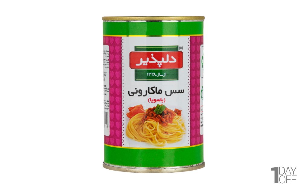کنسرو سس ماکارونی با سویا دلپذیر مقدار 400 گرم 