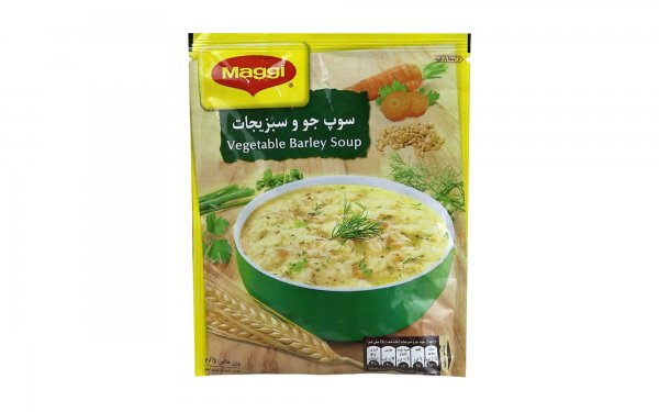 سوپ آماده جو و سبزیجات مگی مقدار 75 گرم