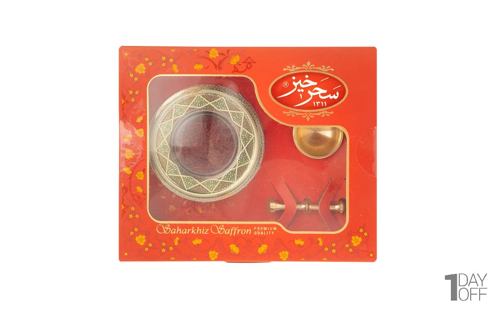 زعفران سرگل سحرخیز طرح خاتم کادویی مقدار 4 گرم