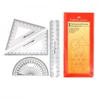 ست ریاضی فابر کاستل (Faber Castell) 4 تکه رنگ شفاف 