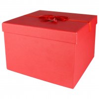 باکس هدیه مکعب مستطیل رنگ قرمز ابعاد 20x20x10 سانتی‌متر  