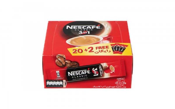 کافی میکس نسکافه 3 در 1 کلاسیک نستله 2+20 عددی 