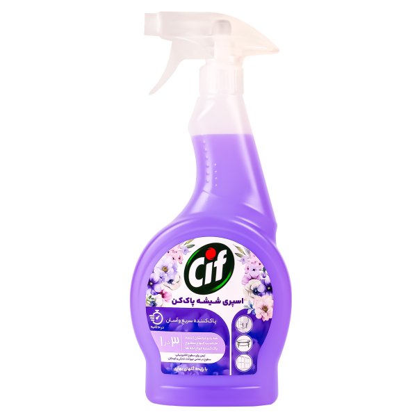 اسپری شیشه پاک کن بنفش سیف با رایحه گلهای بهاری مقدار 500 گرم
