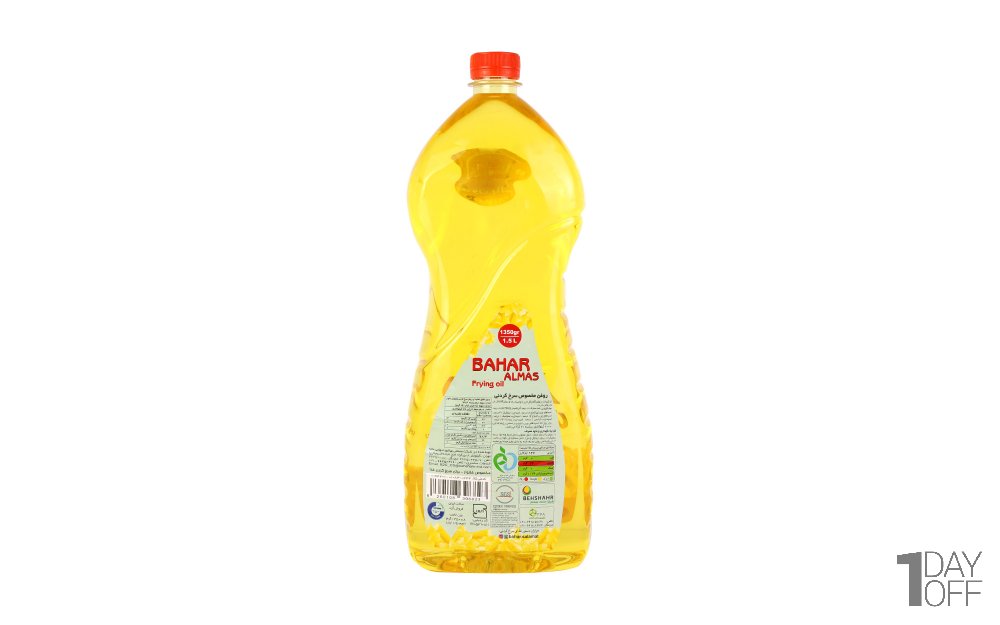روغن مایع سرخ کردنی بدون پالم بهار الماس مقدار 1.5 لیتر
