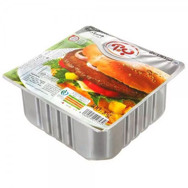 برگر گوشت 90درصد گوشت ب.آ مقدار 400 گرم (4 عددی)