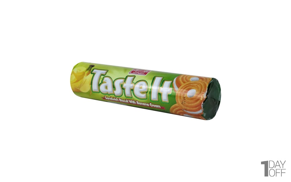 بیسکویت Taste It کرم‌دار موزی شیرین‌عسل مقدار 120 گرم