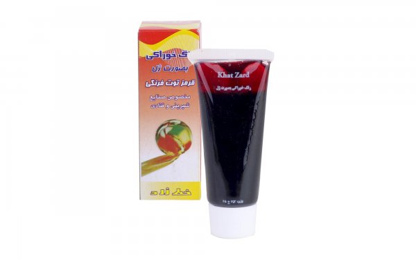 رنگ خوراکی خط زرد مقدار 25 گرم رنگ قرمز توت‌فرنگی