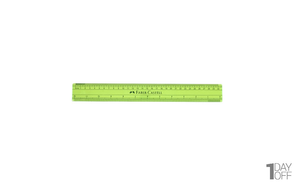 خط‌کش ژله‌ای فابر کاستل (Faber Castell) 30 سانتی‌متری رنگ فسفری شفاف
