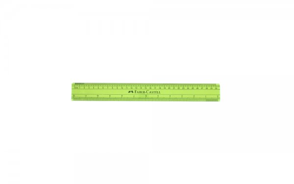 خط‌کش ژله‌ای فابر کاستل (Faber Castell) 30 سانتی‌متری رنگ فسفری شفاف