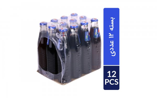 بسته 12 عددی نوشابه گازدار شیشه‌ای پپسی مقدار 250 میلی‌لیتر