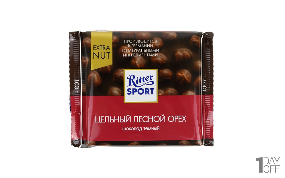 شکلات ریتر اسپرت (Ritter Sport) فندقی تلخ مقدار 100 گرم