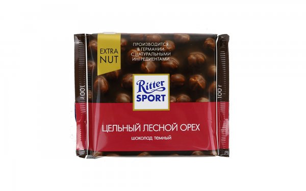 شکلات ریتر اسپرت (Ritter Sport) فندقی تلخ مقدار 100 گرم