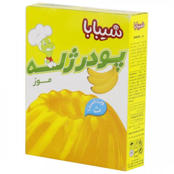 پودر ژله با طعم موز شیبابا مقدار 100 گرم