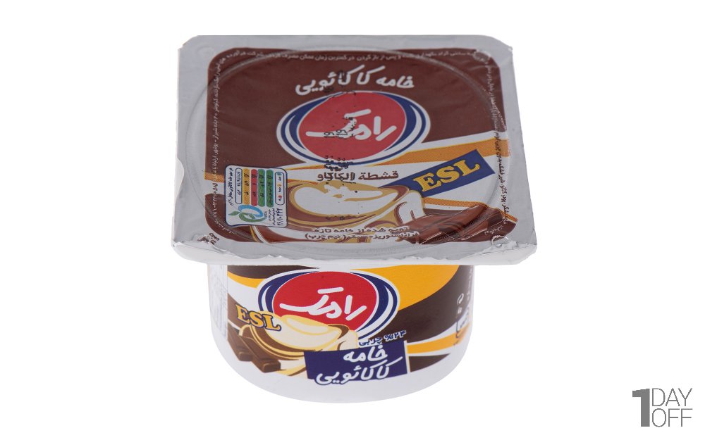 خامه کاکائویی نیم‌چرب رامک مقدار 100 گرم