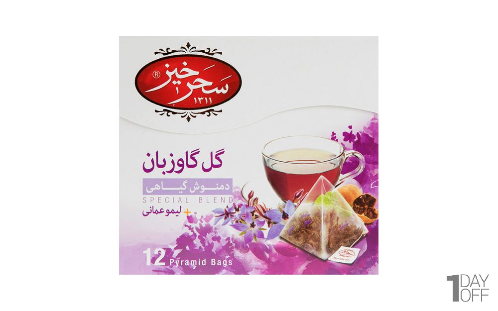 دمنوش کیسه‌ای گل‌گاوزبان سحرخیز بسته 12 عددی