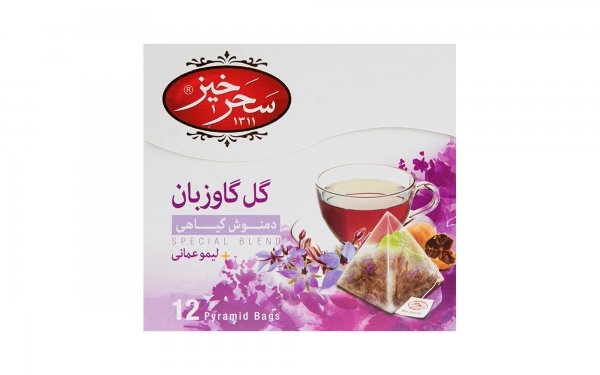 دمنوش کیسه‌ای گل‌گاوزبان سحرخیز بسته 12 عددی