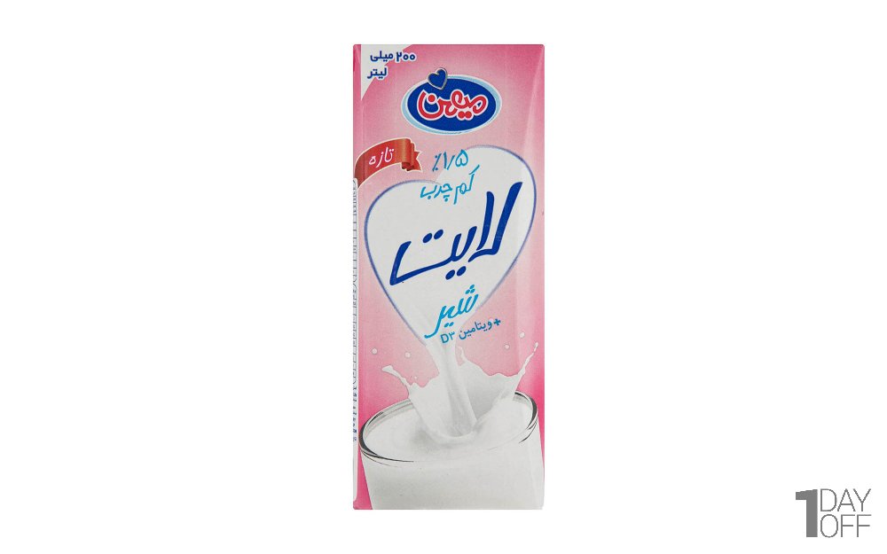 شیر پاستوریزه کم‌چرب لایت +D3 میهن مقدار 200 میلی‌لیتر